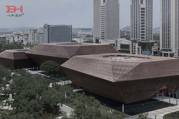 戶外幕墻鋁方通格柵裝飾上饒博物館、城建檔案館、城市規(guī)劃展示館